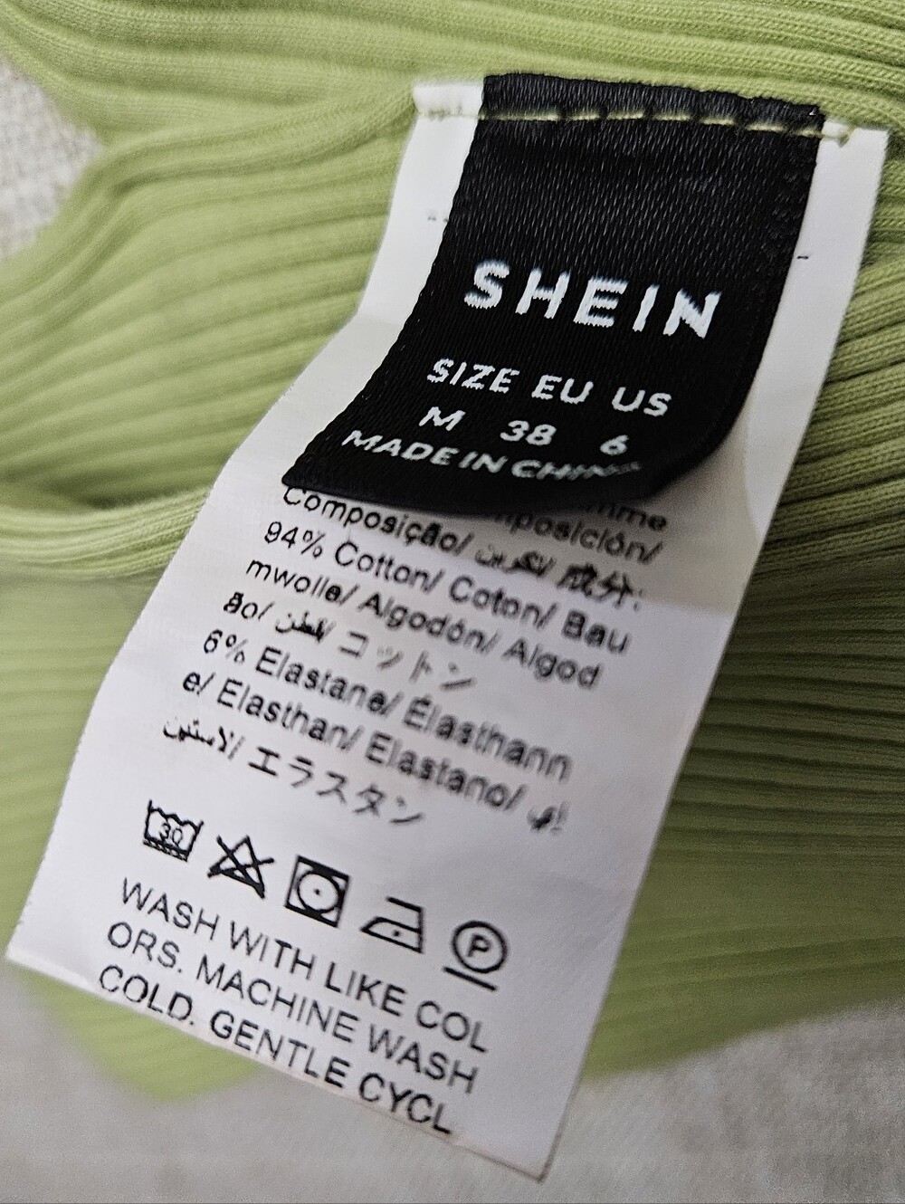 SHEIN Lime Green Ribbed Knit TOP - Picture 4 of 4
